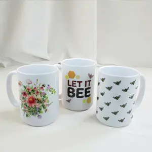 15oz Coffee Mug Funny & Cute Bee Designs & Sayings, Great Gift For Coffee Lovers Drinkware Printed