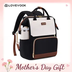 【Mother's Day Gift】LOVEVOOK Laptop Backpack for Women with Giant Tumbler Holder Pocket, 15''/17'' Travel Work Backpack Purse for Nurse Teacher, Waterproof School Bag College Bookbag Cute Casual Daypack for Girls. Summervibes