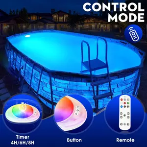 LanPool Pool Lights, 2026 Upgraded Underwater Submersible Swimming LED Pool Light with Remote Control,Waterproof Magnetic Pools Lights for Inground Above Ground Pools,Hot tub-2 PCS