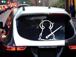 White Rear Wiper Decal Dog Stickers for Cars Funny Animal Dog Moving Tail Wiper Decals Windshield Wiper Stickers Car Styling Window Wiper Decals Tags for Rear Vehicle Wipers
