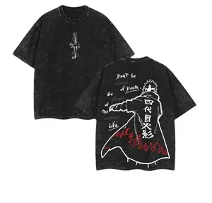 valentine shirts Namikaze Minato Naruto Anime Double Printed Vintage Washed Tee Unisex Oversize Anime Manga Washed Heavyweight Cotton T-shirt, Gift For Anime Fan, Anime Lover