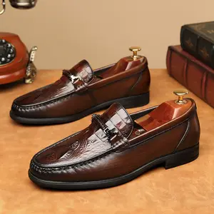 Genuine leather cowhide men's large size high-end light luxury business casual leather shoes, formal shoes for wedding business party banquet office