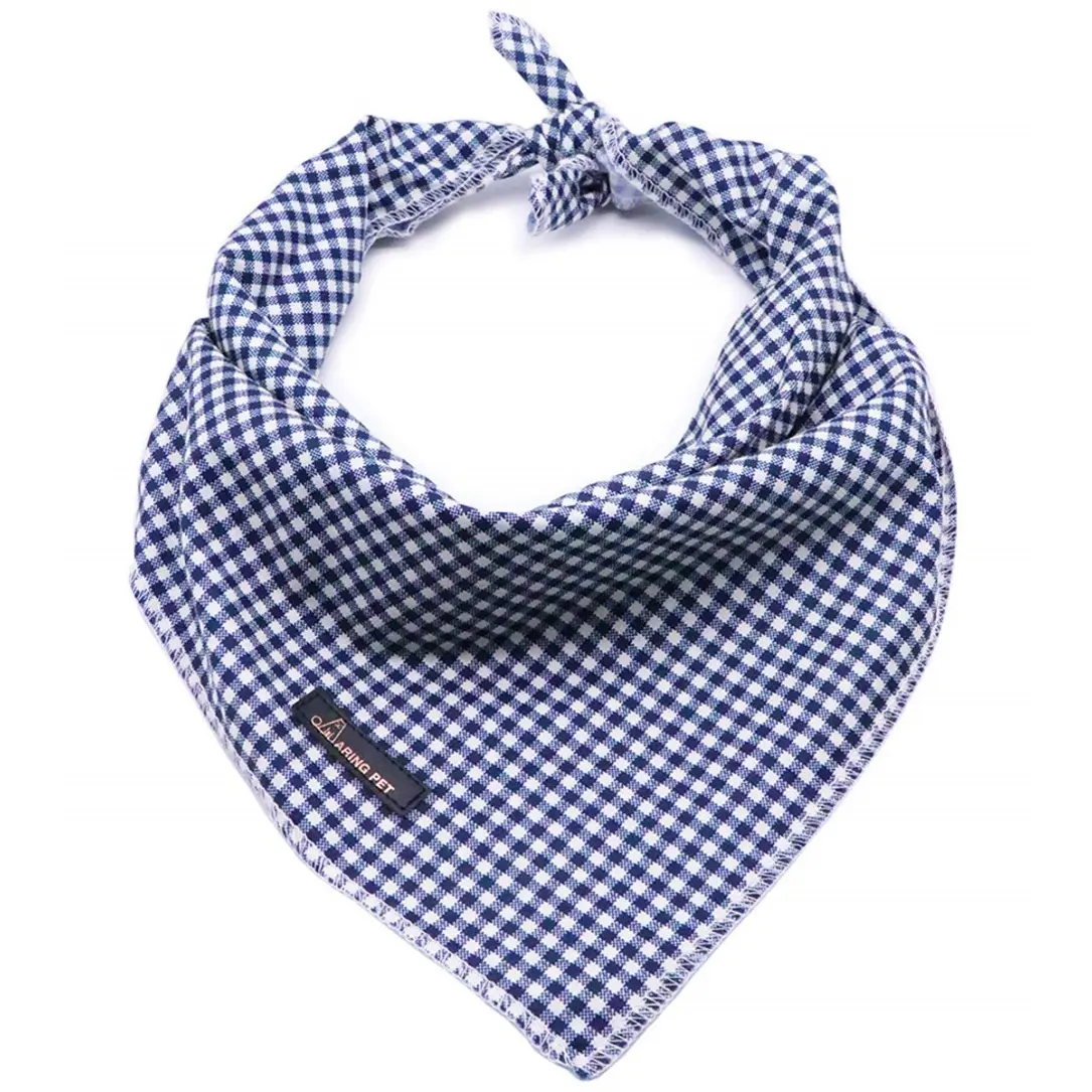 ARING PET Dog Bandanas, Blue Plaid Printed Kerchief Triangle Bibs Scarf for Small Medium Large Male Female Puppy Dogs