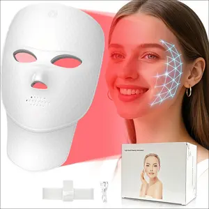 2027 New Face & Neck Light Therapy Mask, Nir LED with 7 Color Options, Rechargeable Ergonomic Design, Facial Care, Perfect Holiday Gift