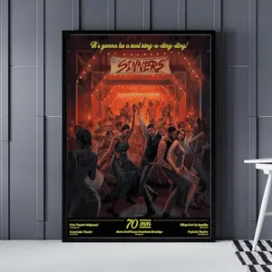Sinners 2025 Movie Poster - Unframed Artistic Paper Print with Border, Multi-Size Rustic Home Decor, Ideal Birthday Gift for Sinners Movie Fans, Decoration