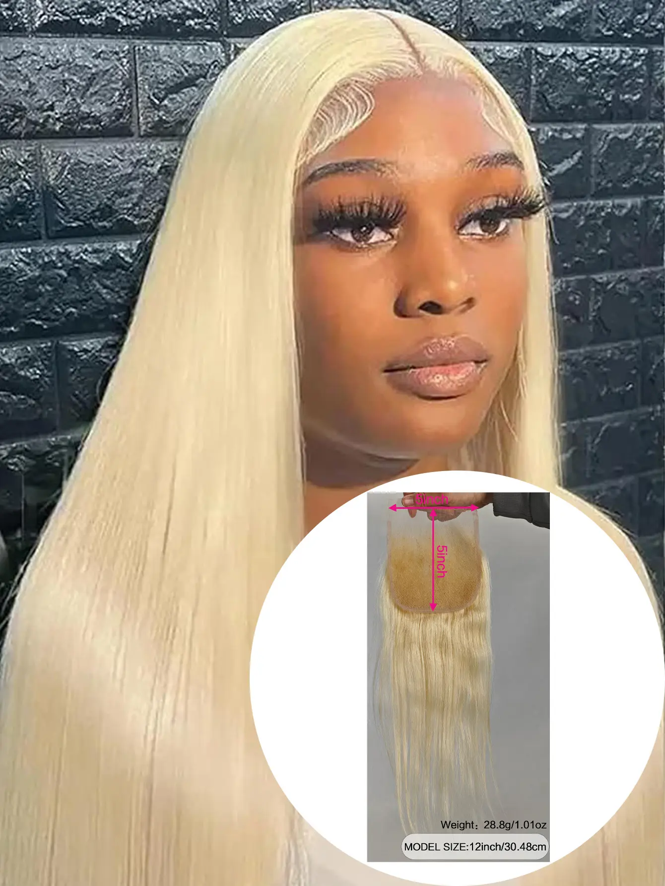 613 Closure Straight 5x5 Transparent HD Lace Closure Blonde Closure Brazilian Virgin Remy Human Hair Extension 100% Russian Blonde Human Hair for Women Free Part Pre Plucked 12 Inch 5x5 HD Swiss Lace Melt Skin Lace Closure Long Deep Parting Raw Hair Mat