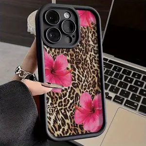 Leopard Print Matte Texture Suitable Shockproof iPhone Case for iPhone 17 Pro Max 16 16e 15 14 Plus 13 12 Mini 11 Air X XS Soft TPU Cover with Camera Lens Protection, Durable Slim Design