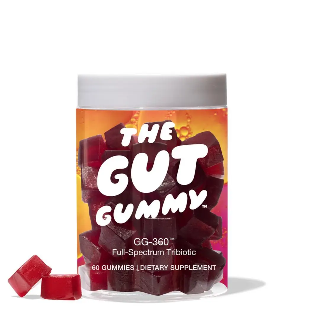 The Gut Gummy Pre, Post, Probiotics 3-in-1 tribiotic Gummy - Gluten-Free, Vegan,...