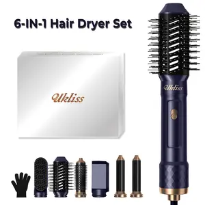 6 in 1 Hair Dryer Brush - Ionic Blow Dryer & Magic Air Styler for Straight/Curly/Fine/Thick Hair, AutoWrap Curling, Fast Drying, Frizz-Free, Salon & Travel Use, Gift for Women/Mom, Autumn and Winter Sales, Back to School, Christmas, Black Friday