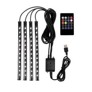 Neon LED Car Lights Multicolor Music Car Strip Light, Under Dash Lighting with Remote Control, USB Powered RGB Color Changing Decorative Light, Car Ambient Light