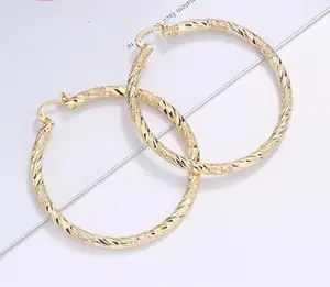 18-Carat Layered Real Gold-Filled Classic Round Gold-Tone Hoop Earrings - Unisex Luxury Infinity Hoops for Women, #28 Design, Infinity Gold Hoops, Luxury Gold Earrings