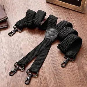 [Heavy-Duty Suspenders] Heavy-Duty Men's Suspenders |   Adjustable Elastic X-Back Design with 4 Swivel Snap Hooks - One Size Fits Most, Perfect for and Casual Wear, Solid Color Polyester Blend