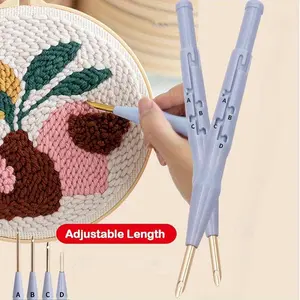 Punch Needle Embroidery Pen, Adjustable Depth Control for Rug Yarn, Embroidery & Cross Stitching Tool, DIY Craft Tool for Beginners & Pros, Elegant Embroidery