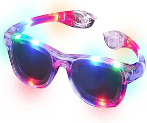 Light Up Retro Sunglasses, 1 Pair, LED Sunglasses with 3 Flashing Modes, Cool Rave Accessories Sun Glasses