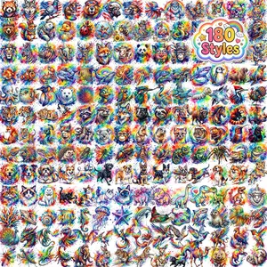 180 PCS Watercolor Animals Temporary Tattoo For Kids - Pre-Cut Super Cute Themed Fun Birthday Party Favors, Supplies, Decorations, Fake Tattoo Stickers, Classroom Rewards Prizes & Gifts Boys & Girls