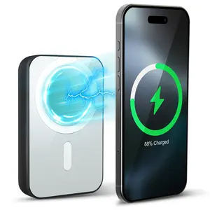 10000mAh Magnetic Wireless Power Bank with Digital Display - 20W PD Charging, Dual USB Output,Power Bank Compatible with  iPhone 16/15/14/13/12/Pro/Mini/Pro Max Smartphone