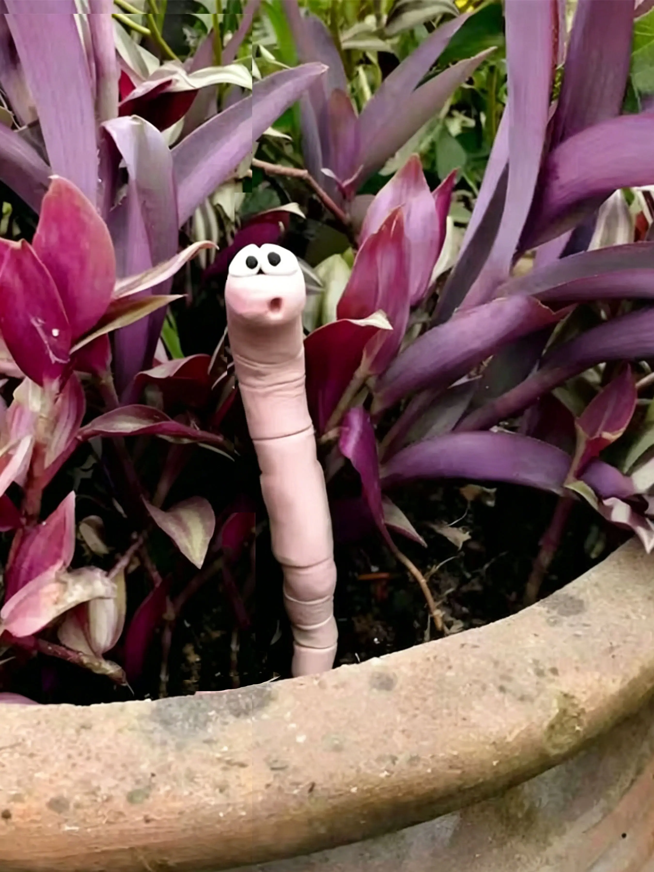 1pc Cute Plant Humidity Monitor with Small Earthworm Design, Adorable Garden Decoration, Perfect for Indoor Plants Care