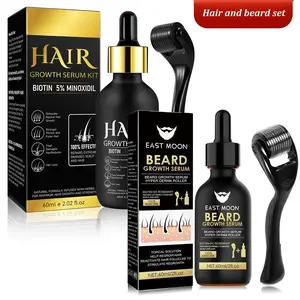 Beard care/hair care with Roller 0.25mm Scalp Kit,Serum With Biotin, Microneedle Beard Roller for Thicker Longer Fuller Hair and Beard,Birthday gift,Daily hair care/Hair Care and Styling/Hair Serum