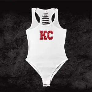 Black Red Womens Kansas City Bodysuit, Handmade Glitter KC Bodysuit, Gameday Outfit, KCMO Shirt, Kansas City Fan Gift, GO Kingdom Comfort