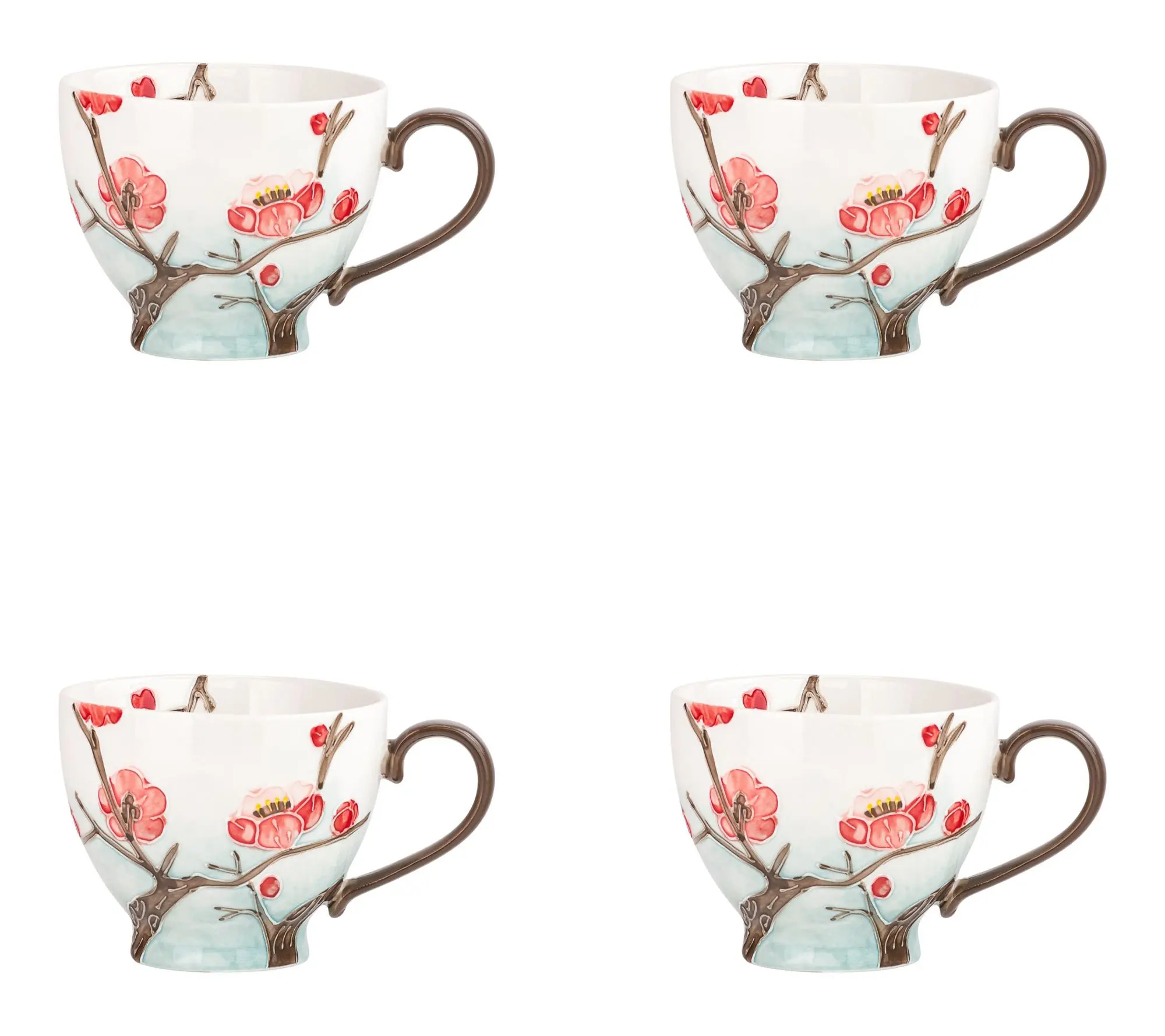 10 Strawberry Street Set of 4 Petaluxe Mug