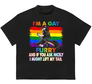 I'm A G^y Furry Rainbow Fox Wolf Funny Meme Shirt Gift For MemeLover Fans Men Unisex Streetwear Graphic Tee