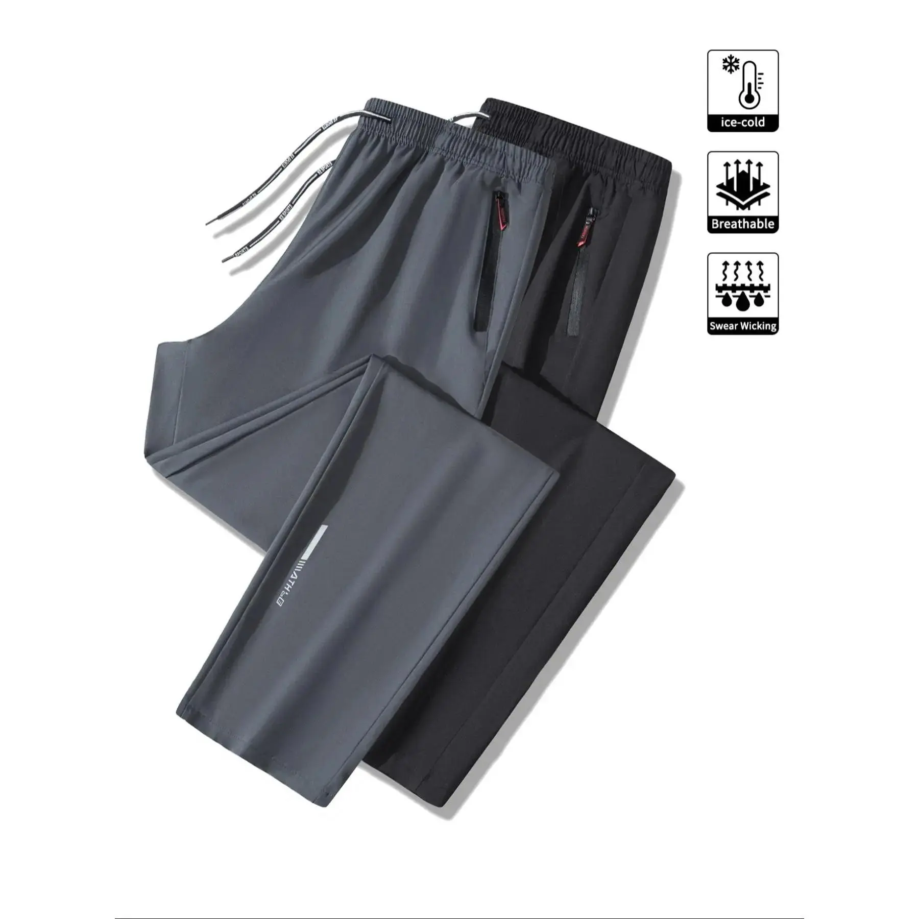 Men's Athletic Tracksuit Set, Fitted Breathable 2-Piece Outfit with Zipper Pockets and Drawstring Waistband for Sports