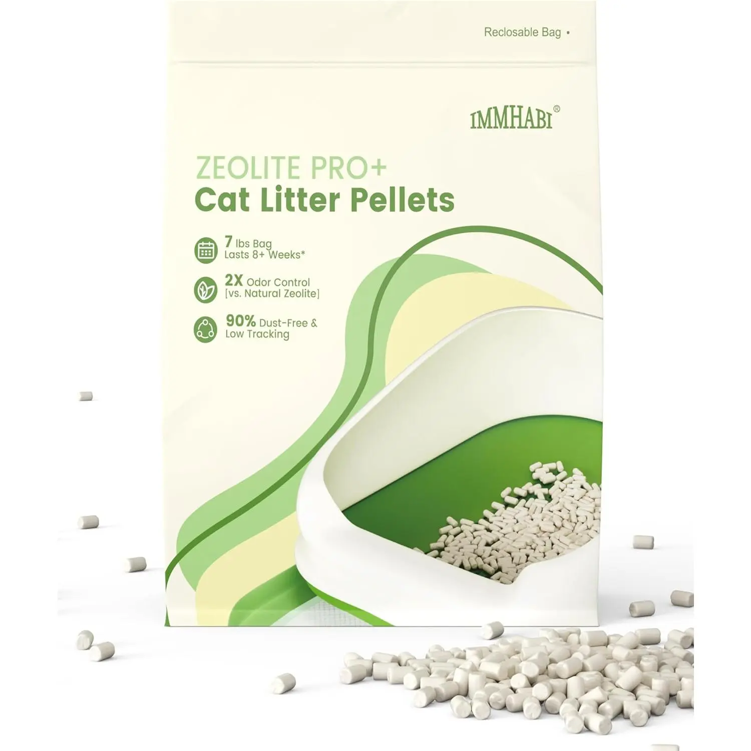 Enhanced Cat Litter Pellets 7 lbs, Generic Litter Refills Exclusively for Shifting Litter Box Systems, Dehydrating Pellets, Zeolite, Long-Lasting Odor Control Non-climping