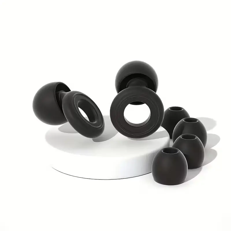 Reusable Noise-Canceling Earplugs, Washable Silicone, Ringed, Soft Comfortable, Multiple Colors, Ideal for Swimming, Sleeping, Travel, Bed, Bathroom, Plane