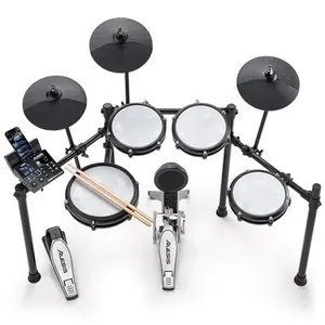 Alesis Nitro Max Kit Electric Drum Set with Quiet Mesh Pads, 10" Dual Zone Snare, Bluetooth, 440+ Authentic Sounds, Drumeo, USB MIDI, Kick Pedal