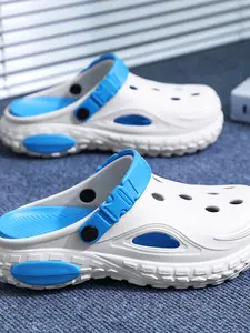 Large Size Couple Holey Shoes, Loose Thick Sole Sandals, Outdoor Wear, Extra Wide Durable Slippers, Beach Shoes, Comfortable Footwear