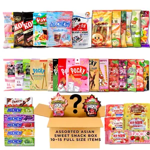 Assorted Asian Candy Box 10-15 Full Sized Items Candies For Holiday Jelly Gummy Candies Chocolate Ultimate Bundle Gift Multipack