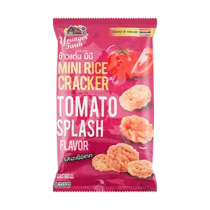 YOUNGER FARM Crispy Rice Crackers - Thai Tomato Flavor, 60g Snack Pack - Crunchy & Savory
