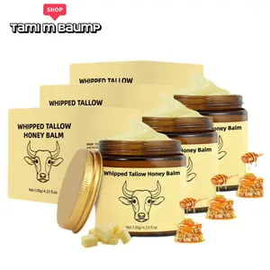 Buy 2 Get 1 Free | Grass-Fed Beef Tallow Honey Balm 4.23 Oz,Moisturizing Cream for Soft, Smooth Skin - Handmade All-Natural Body Moisturizer - Lavender body care, hydrating dry skin