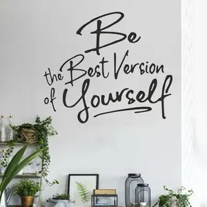 English Slogan Wall Sticker, Wall Decal, Decorative Decal, Wall Art Stickers, Warm Home Living Room Bedroom Studio Background Decor, Inspirational Quotes, PVC Self-Adhesive Decoration