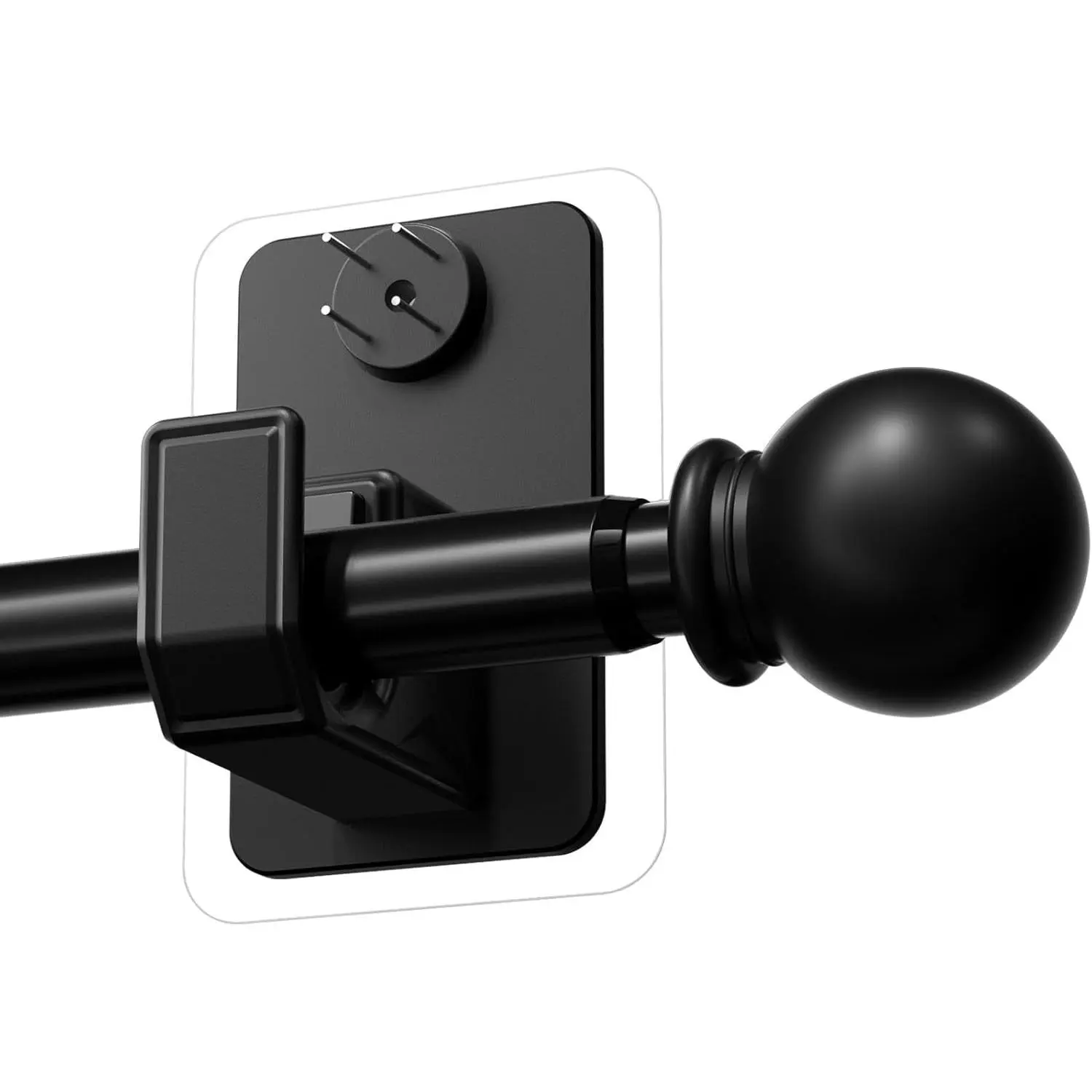 No-Drill Curtain Rod with Adhesive & Pin-Nail Mount System - Renter Friendly & Minimal Wall Damage, 5/8" Diameter Adjustable Rod for Windows 28 to 60 Inch, Black