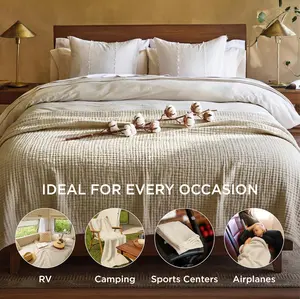 Bedsure Cotton 100% Muslin Swaddle Blanket for Bed - 4-Layer Breathable and Lightweight Soft Gauze Muslin Blanket for Summer