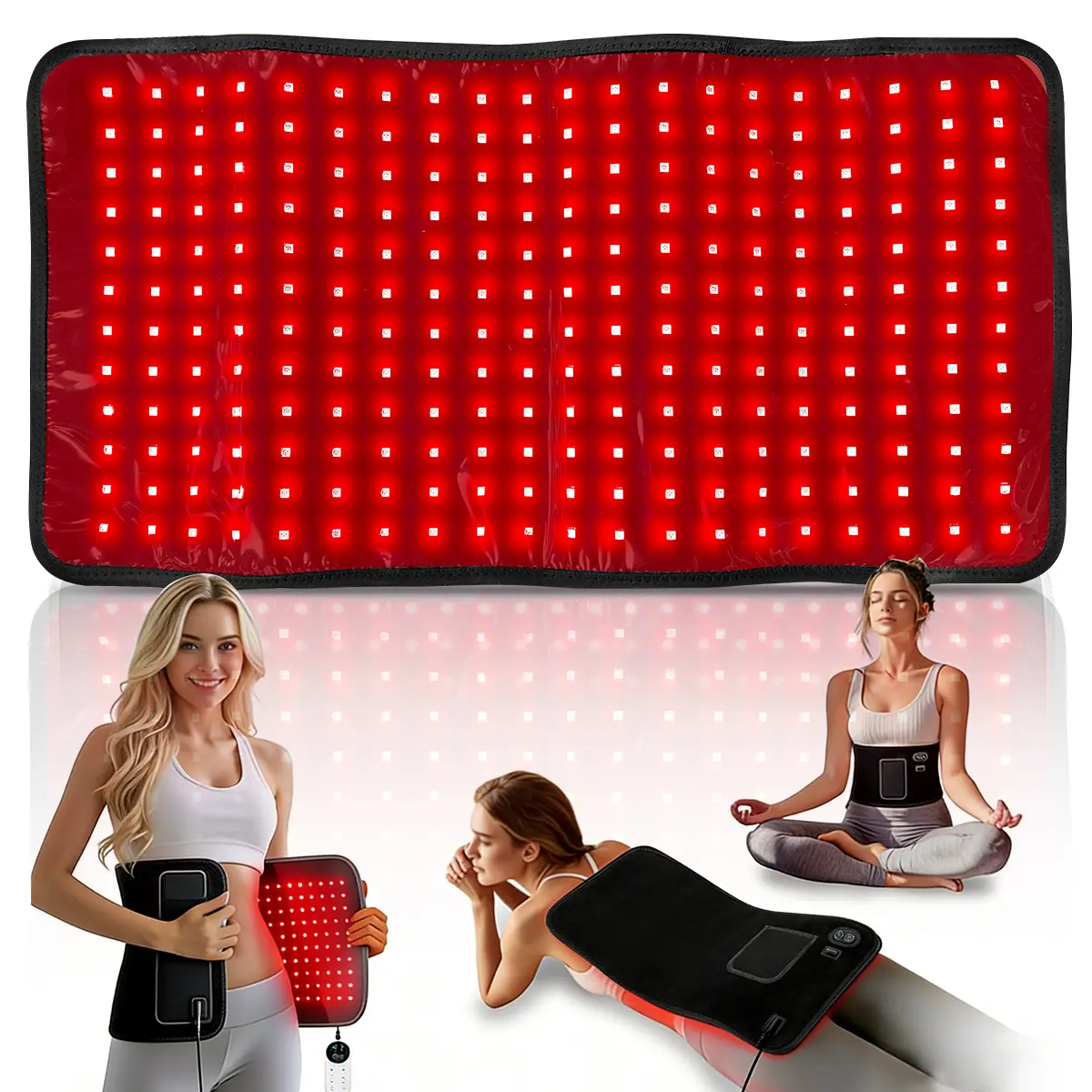 Red Light Therapy Pad, Large Red Light Pad for Body Care, 242 LEDs Light Wrap for Back, Waist, Shoulder, Abdomen and Leg, Home Use Design