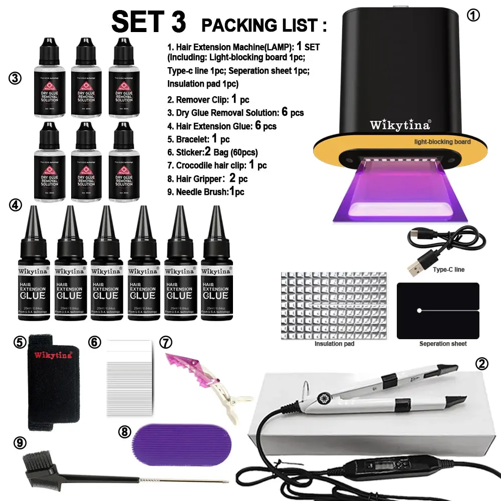Light Hair Extension KIT set New UV System
