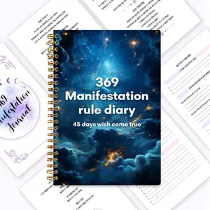 369 Law Wish Diary, Spiritual Growth Planning Notebook, 45-Day Manifestation Plan Sheet, Attraction Law Guidance Handbook, Deep Universe Nebula Cover, 100-page Design, Includes 369 Manifestation Steps Guidance + Daily Three-Stage Writing Tasks (3/6/9 time