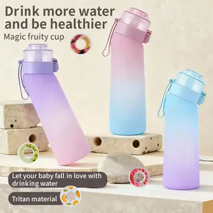 Up fruity gradient water bottle, with 7 flavor capsules. Air Turns plain water into fruity drinks, helps young people stay hydrated healthily. Tumbler Water Bottles, Sport Water Bottle