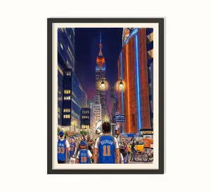 Handcrafted New York Basketball Playoffs Print, Jalen Brunson, NYC Playoff Nights, New York Sports Decor