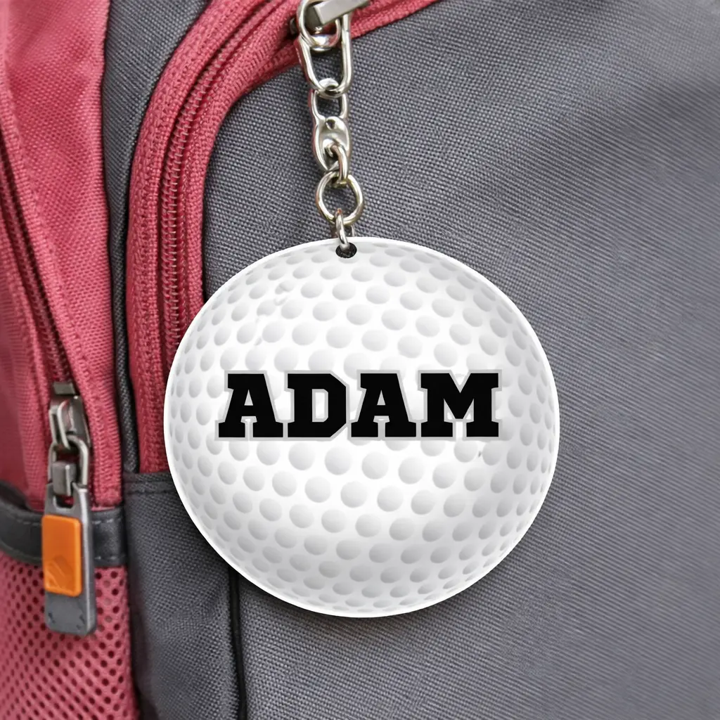 Custom Personalized Name Golf Keychain - Printed Plastic, Bold Letters, 2.25in, Lightweight, Swivel Keychain Hardware, Customized Gifts for Sports Coaches & Team Events