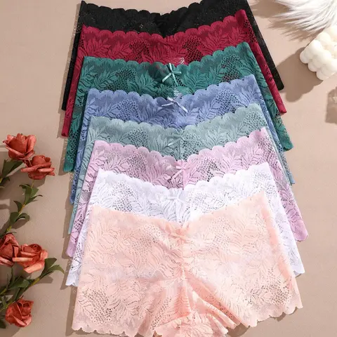 【Black Friday】8 Pack Comfy Soft Lace Panties, Trendy Elegant Fitted Underwear for Everyday Wear