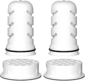 Water Pitcher Filter Replacement Compatible with LifeSt Home Dispenser 18c/Glass Pitcher 7c/Plastic Pitcher 10c/Plastic Pitcher 7c, 2 Membrane  Filter and 2 Activated Carbon