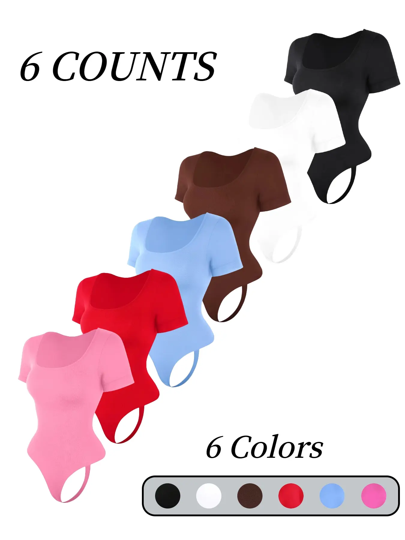 Women's Plain Basic Casual Square Neck Crop Thong Shapewear Bodysuit, Tummy Control Flat Belly Shaper & Butt Lifting, All-Seasons Wearable Everyday Women's Intimates & Shapewear，Women's Seamless Shapewear Aesthetic Underwear Garment