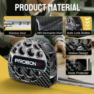 Stainless Steel Retractable Tape Measure, 25 Ft/7.5 M Carbon Fiber Design, Durable & Flexible Measurement Tool for Home Improvement, Retractable Measure Ruler, Portable Tape Measure