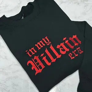 RED In My Villain Era TM Embroidered Crewneck Sweatshirt