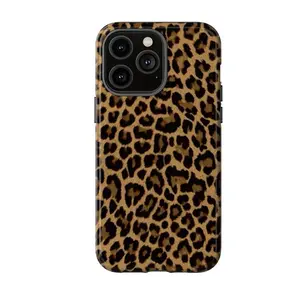 Leopard Print Tough Smartphone Case, Stylish Multi-Color Animal Pattern Cellphone Accessory, Protective Handheld Shell, Gift for Her