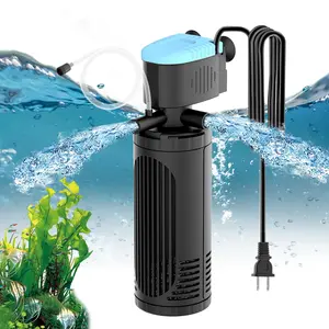 AquaMiracle Submersible Aquarium Filter 3-Stage in-Tank Filter Internal Fish Tank Filter with Dual Water Outlet & Aeration