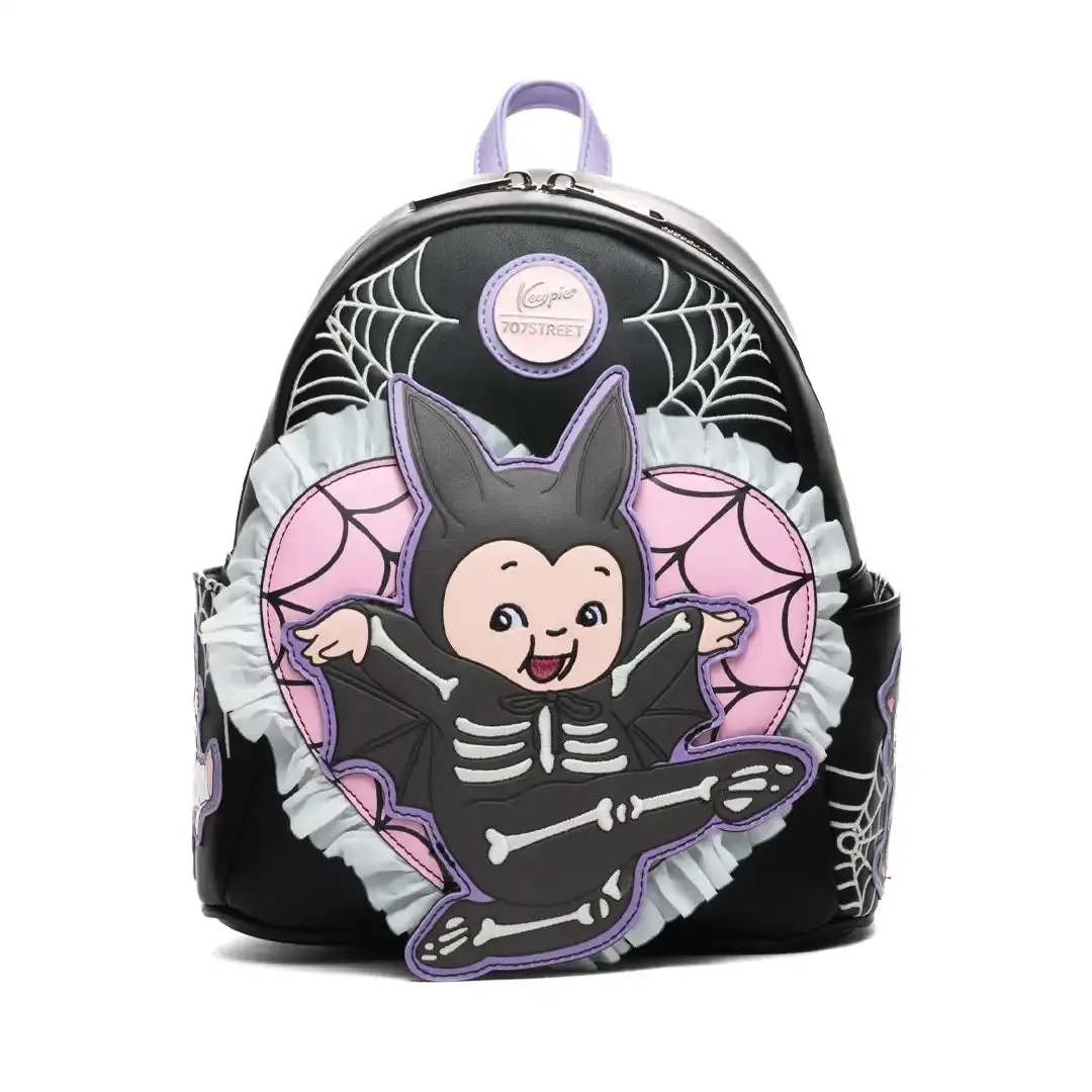 707 Street Exclusive Kewpie Bat & Friends Heart Web Mini Backpack - Kewpie Theme Pu Leather Casual Mini Bag, Limited Ed 600
